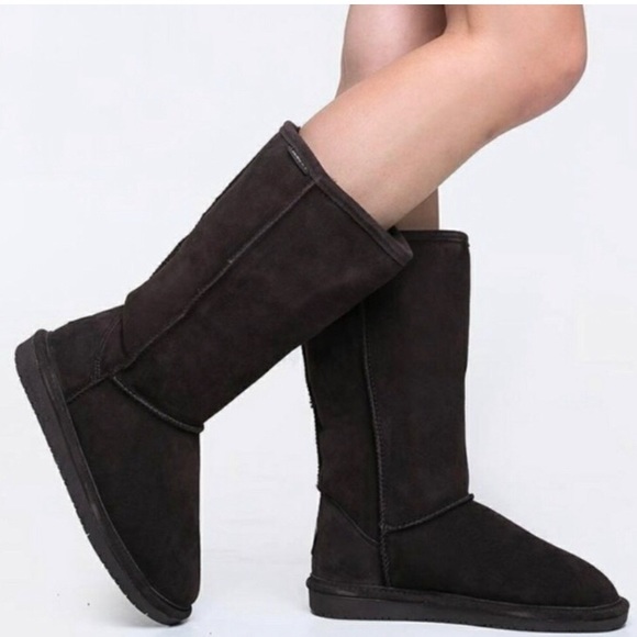 NWOT Bearpaw Emma 10” Tall Dark Brown Suede Boots Sz 7 - Picture 2 of 6
